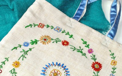 Recycled Vintage Embroidery Bag – Antimacassar Tote!